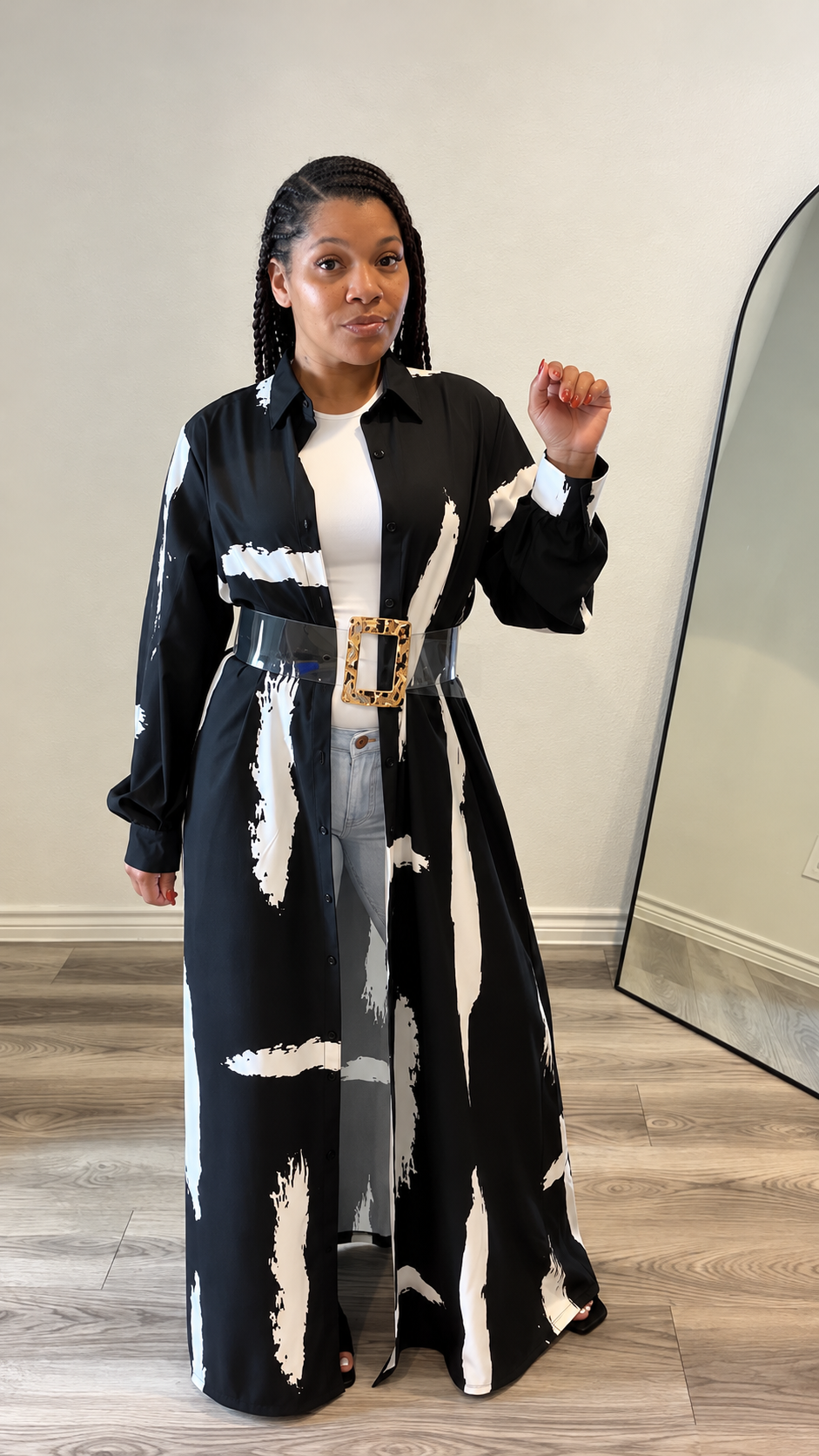 Monochrome Muse Duster & Pant Set
