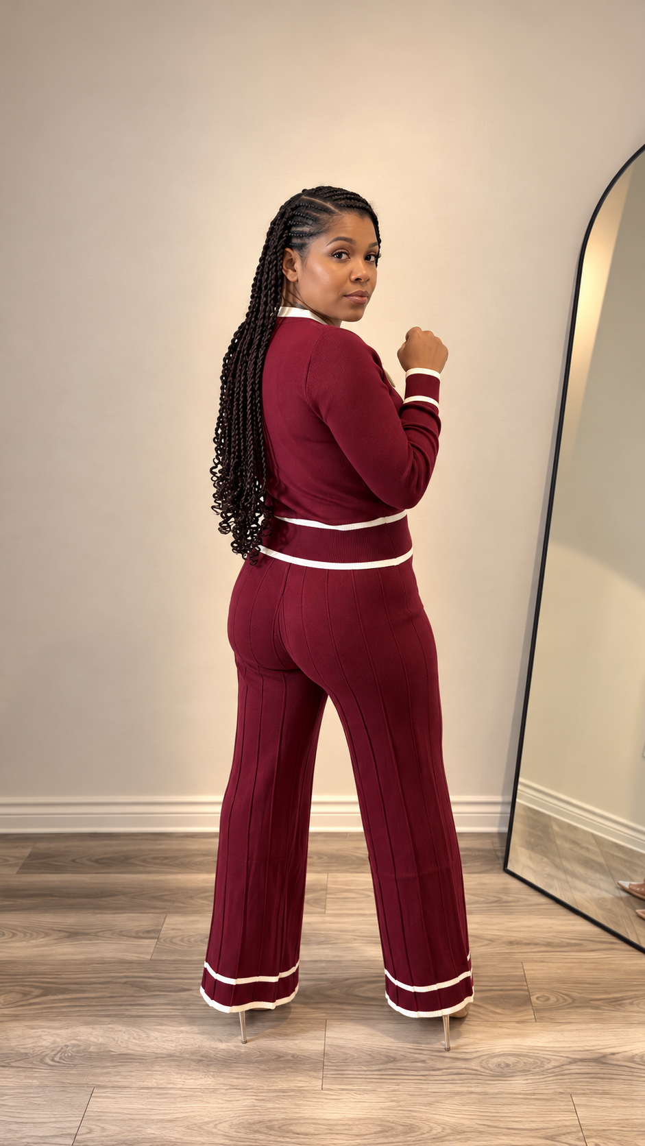 Burgundy Poise Contrast Trim Set