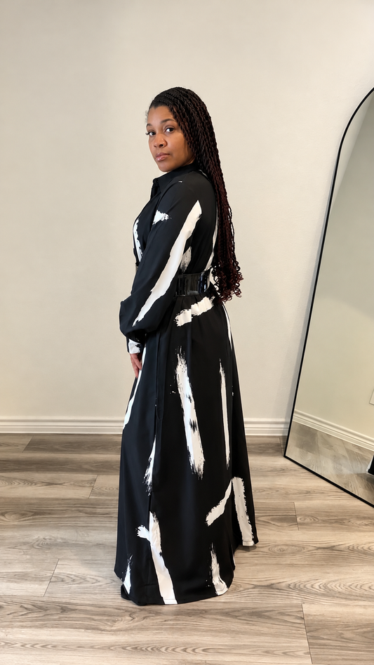 Monochrome Muse Duster & Pant Set