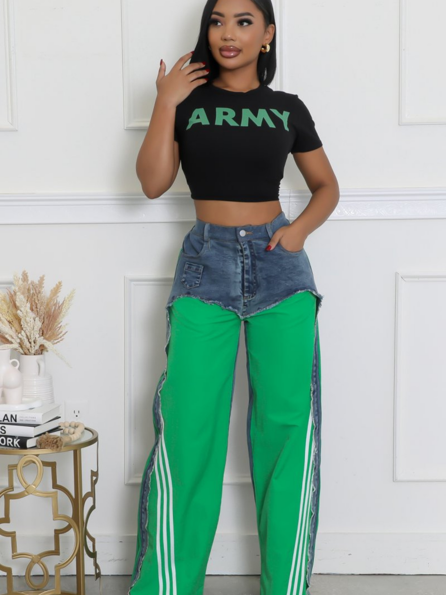 Jada Self Scrunch Pants- Green