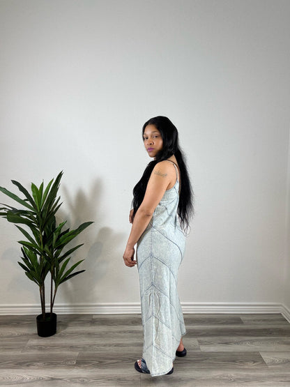 Liora | Soft But Sure - Spaghetti Strap V-Neck Dress (Denim)