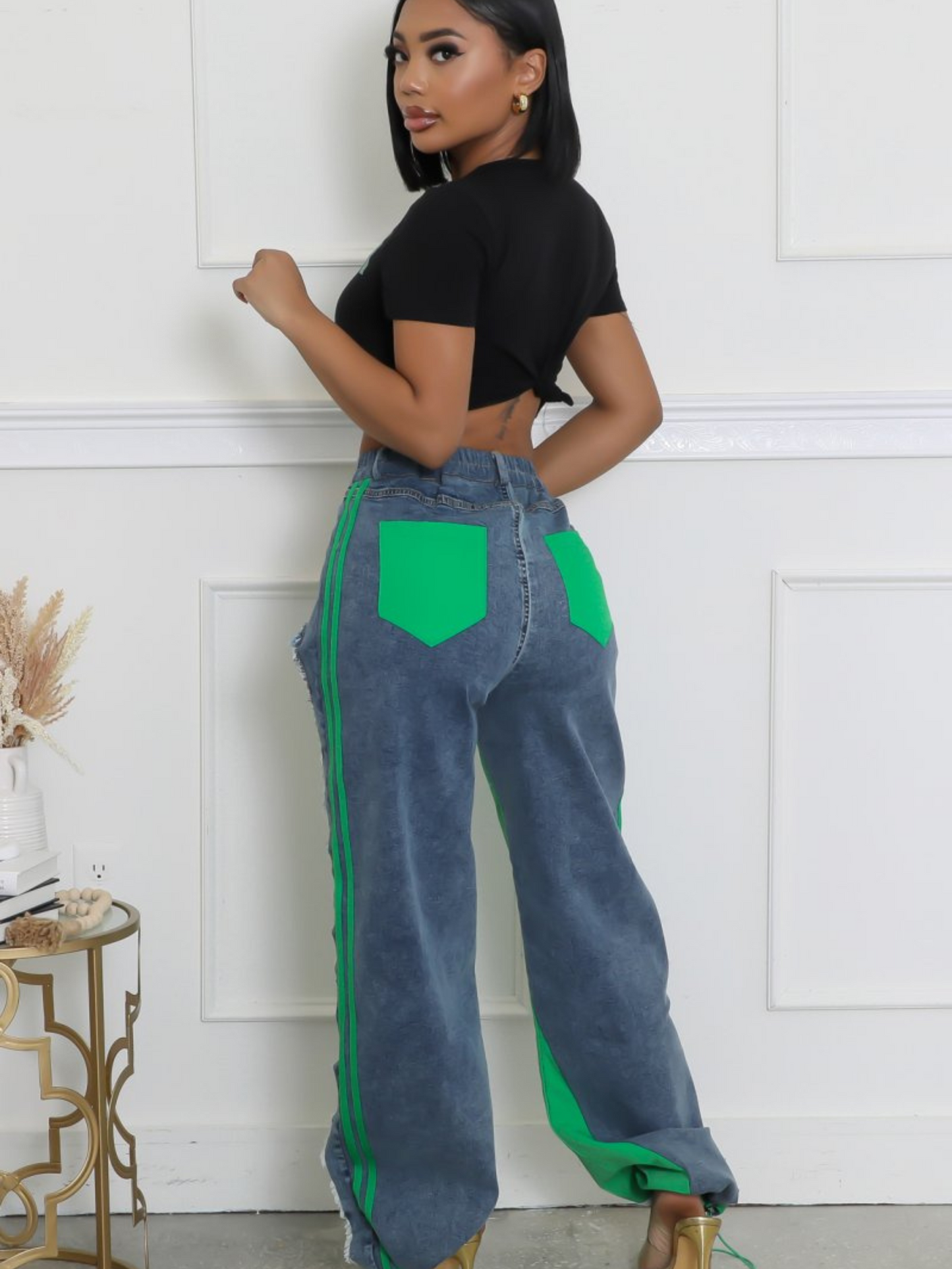 Jada Self Scrunch Pants- Green