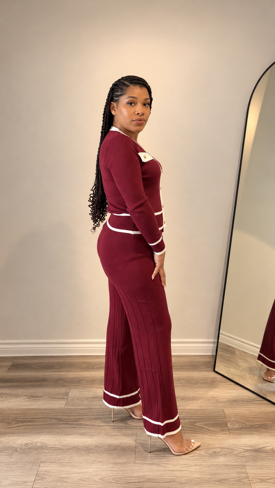 Burgundy Poise Contrast Trim Set