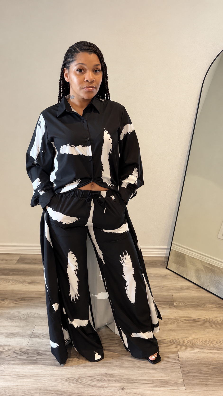 Monochrome Muse Duster & Pant Set