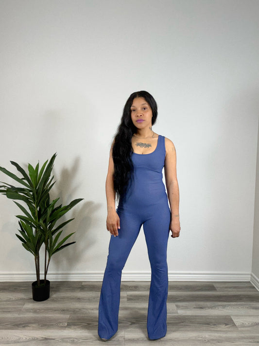 Imani | Audacity Activated - Sleeveless Cutout Wide-Leg Jumpsuit (Denim)
